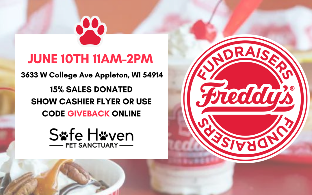 Appleton Freddy’s Fundraiser for Safe Haven Pet Sanctuary